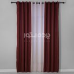 پرده آماده کتان نازک گارنتین زرشکی GARNET CA-THIN 206 - تصویر 6