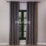 پرده آماده مخمل طلاکوب طوسی تیره    GARNET V-AG303