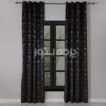 پرده آماده مخمل طلاکوب مشکی     GARNET V-AG304