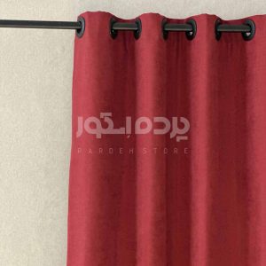 پرده آماده کتان گارنت زرشکی   GARNET C-AT105